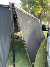 Photo by Brett From VIC. Feb 2024 - Aussie Traveller Sunblocker Screen - Black - 4270 x 1950mm - Suits 15ft Awnings