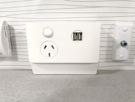 Photo by David From NSW. Feb 2024 - CMS J-Series Single Power Point - 2 x 2.1A USB - Double Pole - White
