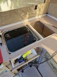 Photo by Russell From WA. Mar 2024 - Dometic Smev Series 8000 Stainless Steel Sink with Glass Lid - 420 x 440 x 145mm