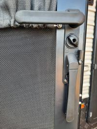 Photo by Meg. Mar 2024 - Door Lock with Barrel & Keys - Right-Hand Hinge, Viewed from Outside - Suits Milenco Columbia Doors