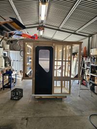 Photo by James From VIC. Apr 2024 - Aussie Traveller DC Caravan Door - 2 Radius Corners - 1750 x 622mm - Right-Hand Hinge - Black