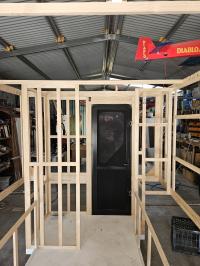 Photo by James From VIC. Apr 2024 - Aussie Traveller DC Caravan Door - 2 Radius Corners - 1750 x 622mm - Right-Hand Hinge - Black