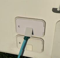 Photo by Catherine From QLD. Apr 2024 - Replacement Door Kit - White / 210 x 135mm / Lock & Key - Suits Jayco Triple Water Fillers