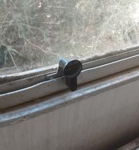 Photo by Russell From VIC. May 2024 - Knob Lock with Metal Plate - Black - Suits Older Push-Out Windows