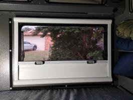 Photo by Patrick From WA. Jul 2024 - Aussie Traveller EuroVision2 Window with Slimline Blind & Flyscreen - Black Frame / 550mm H x 900mm W