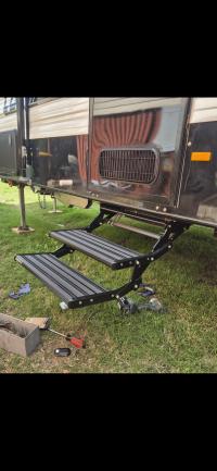 Photo by Nikita From QLD. Sep 2024 - Aussie Traveller Manual Double Drop-Down Caravan Step - 510mm / 200kg / Black