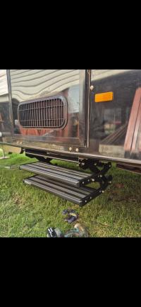 Photo by Nikita From QLD. Sep 2024 - Aussie Traveller Manual Double Drop-Down Caravan Step - 510mm / 200kg / Black