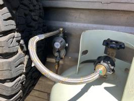 Photo by Nolan From NSW. Nov 2024 - Bromic Two-Stage RV Gas Regulator Kit - LCC27 - Single Cylinder - 450mm Pigtail - 3/8 inch SAE Test Point