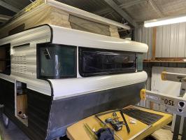 Photo by Joshua From NSW. Dec 2024 - Aussie Traveller Single-Hopper Wind-Out Window - Black Frame - 380mm H x 1524mm W