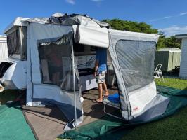 Photo by Lindsay From QLD. Jan 2025 - Fiamma Privacy Room 300 Base Kit - Medium / 2.25-2.5m Mounting Height - Suits 3m F45 Awnings