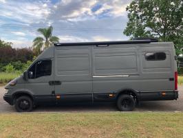 Photo by Diana From NSW. Jan 2025 - Fiamma F80s Roof-Mount Awning - 3.7m - Deep Black Case / Royal Grey Fabric - 2.5m Projection