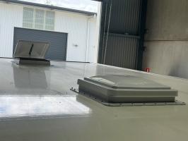 Photo by Brian F From NSW. Jan 2025 - OZvent Roof Hatch - White Lid / 355 x 355mm Cut-Out