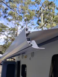 Photo by Mark From NSW. Mar 2025 - Right-Hand Lead Rail End Plate - White - Suits Carefree Freedom Awnings
