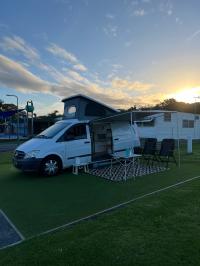 Photo by Kate From NSW. We are still working on the placement of the awning on our van, it does the job but it is in the way of the sliding door.. Apr 2025 - Fiamma CaravanStore Bag Awning - 2.55m / 2.25m Projection - Royal Grey