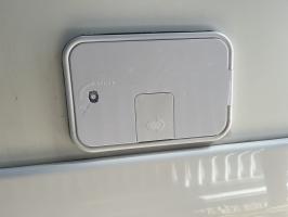 Photo by Derek From NSW. Apr 2025 - Replacement Door Kit - White / 210 x 135mm / Lock & Key - Suits Jayco Triple Water Fillers