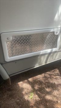 Photo by Mary-Lou From VIC. Went to Bunnings and made an insert of 18mm marine ply & 1.2mm aluminium checker plate. Jun 2025 - Thetford Access Door 5 - White / 305 x 755mm Cut-Out