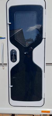 Photo by Michael From QLD. Jul 2025 - Outer Glass Door Panel - Right-Hand Hinge / Viewed from Outside - Suits Dometic CaraD 600 Caravan Doors
