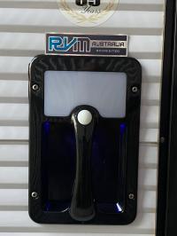 Photo by Leon From QLD. Jul 2025 - Camec 12V LED Grab Handle with Blue Night Light - Black / 127 x 140mm Mounting Holes