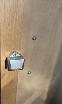 Photo by Shaun. It fits on original mounts which make replacement of old latches very simple.. Jul 2025 - Camec Push-Button Catch Set - Nickel / 16mm