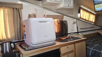 Photo by Peter From NSW. Fantastic for greasy dishes and small pots/casserole dishes that are impossible to clean at normal hot water temps in Van. Sep 2025 - Aussie Traveller Portable Benchtop Dishwasher - 3 Place Settings - 5L