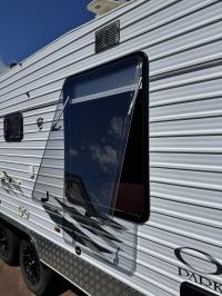 Photo by Neil From WA. Sep 2025 - Aussie Traveller EuroVision Window with Blind & Flyscreen - Black Frame / 1000mm H x 800mm W