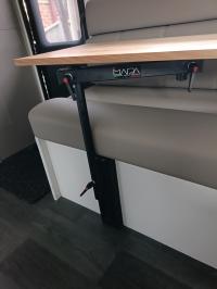 Photo by Lisa From NSW. Sep 2025 - Nuova Mapa Onda Wall-Mounted Swivel Table Leg - Black / 535-720mm