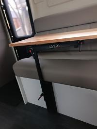 Photo by Lisa From NSW. Sep 2025 - Nuova Mapa Onda Wall-Mounted Swivel Table Leg - Black / 535-720mm