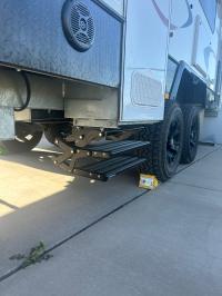 Photo by Jordan. Oct 2025 - Aussie Traveller Manual Double Drop-Down Caravan Step - 510mm / 200kg / Black