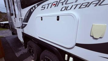 Photo by Peter From VIC. Oct 2025 - Aussie Traveller Keyless Caravan Picnic Table - LED - White - 800 x 445mm