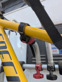 Photo by Wendy From QLD. Oct 2025 - Fiamma Bike-Block Pro 2 Securing Arm - Red / 235mm - Suits 2nd Bike