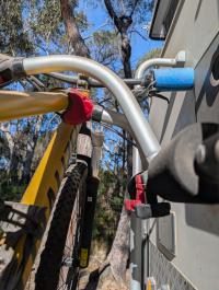 Photo by Wendy From QLD. Oct 2025 - Fiamma Bike-Block Pro 2 Securing Arm - Red / 235mm - Suits 2nd Bike