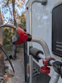 Photo by Wendy From QLD. Oct 2025 - Fiamma Bike-Block Pro 2 Securing Arm - Red / 235mm - Suits 2nd Bike