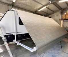 Photo by Shane From QLD. Oct 2025 - Carefree Fiesta Awning Fabric & Roller Assembly with LEDs - 14ft - Silver Shale Fade