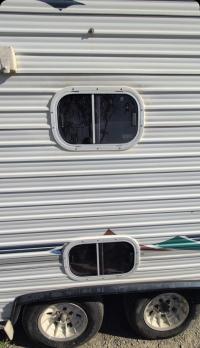 Photo by Sophie From VIC. Oct 2025 - Aussie Traveller Slimline Sliding Window with Flyscreen - White Frame - 280mm H x 457mm W