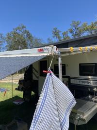 Photo by Peter From QLD. Dec 2025 - Fiamma F45s Wall-Mount Awning - 3.5m - Polar White Case / Royal Grey Fabric - 2.5m Projection