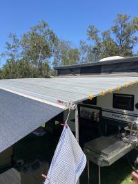 Photo by Peter From QLD. Dec 2025 - Fiamma F45s Wall-Mount Awning - 3.5m - Polar White Case / Royal Grey Fabric - 2.5m Projection