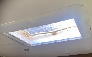 Photo by Shane. Dec 2025 - Internal Frame with Blind, Flyscreen & LED - Suits Dometic Midi Heki FL Push-Bar Skylights