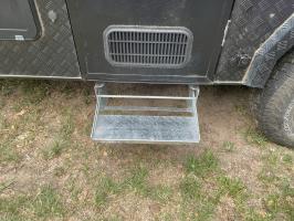 Photo by Joshua From QLD. Dec 2025 - Single Folding Caravan Step - Hot-Dip Galvanised Steel / 520mm Tread / 530mm Mounting Width