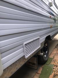 Photo by Ian From NSW. Dec 2025 - Lower Vent Mounting Frame - White - Suits Dometic AS1625 Fridge Vent Kits