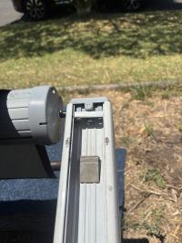 Photo by Harry From NSW. Small aluminium spacers required as the heads/caps of the 8700 torsion bars are smaller in thickness than the 8300 heads/caps.. Dec 2025 - Right-Hand Awning Torsion Spring Assembly - Suits Dometic A&E 8500, 8700 & 9000 Awnings / Retrofit 8300 Awnings