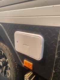 Photo by Rebekah From VIC. Jan 2026 - Jayco Lockable Triple Water Inlet - Mains / 1-2 Tank Fillers / White - 1/2 inch BSP / 25mm Barb