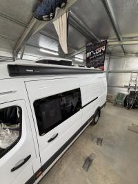 Photo by Jake From NSW. Jan 2026 - Thule Omnistor 5200 12V Electric Wall-Mount Cassette Awning - 4m / 2.5m Projection - Black Case / Mystic Grey