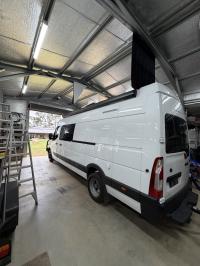 Photo by Jake From NSW. Jan 2026 - Thule Omnistor 5200 12V Electric Wall-Mount Cassette Awning - 4m / 2.5m Projection - Black Case / Mystic Grey