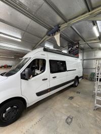 Photo by Jake From NSW. Jan 2026 - Thule Omnistor 5200 12V Electric Wall-Mount Cassette Awning - 4m / 2.5m Projection - Black Case / Mystic Grey