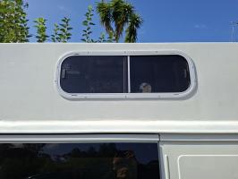 Photo by Ladislav From QLD. Jan 2026 - Aussie Traveller Slimline Sliding Window with Flyscreen - White Frame - 300mm H x 900mm W