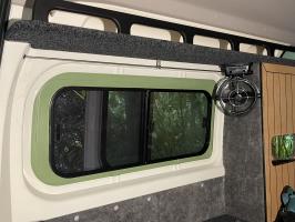 Photo by Barry From QLD. Feb 2026 - Aussie Traveller Slimline Sliding Window with Flyscreen - Black Frame - 400mm H x 1000mm W