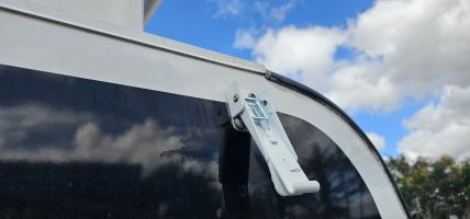 Photo by Michael From QLD. Feb 2026 - Lockable Roof Toggle Clamp with J-Hook - White - Suits Pop-Top Caravans & Camper Trailers