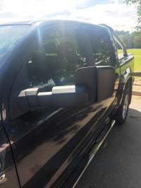 Photo by Malcolm From ACT. Feb 2026 - MSA 4X4 Towing Mirrors - Black, Electric, Heated, Radio Antenna - Suits Volkswagen Amarok 2009–03/2023 Vehicles