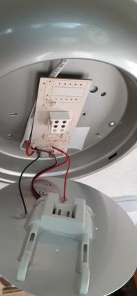 Photo by David From TAS. I had to remove the components from the circuit board to allow the LED plate to sit properly and firmly. Feb 2026 - D-Type LED Fluorescent Tube Replacement Board - 12V / 8.5W / 630lm / Cool White
