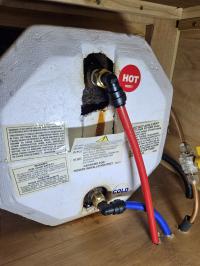 Photo by Rob From VIC. Feb 2026 - Brass Straight Adaptor - 12mm Push-On x 1/2 inch Male NPT - Suits Suburban & Atwood Hot Water Systems